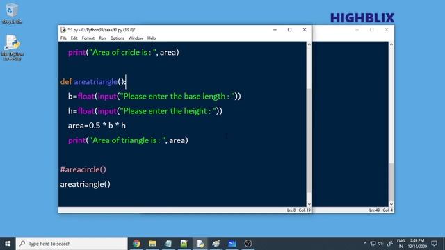 Python program to find area of 2d shapes - Traingle Circle Sqare Rectangle | #ppe 116 | Highblix смотреть онлайн