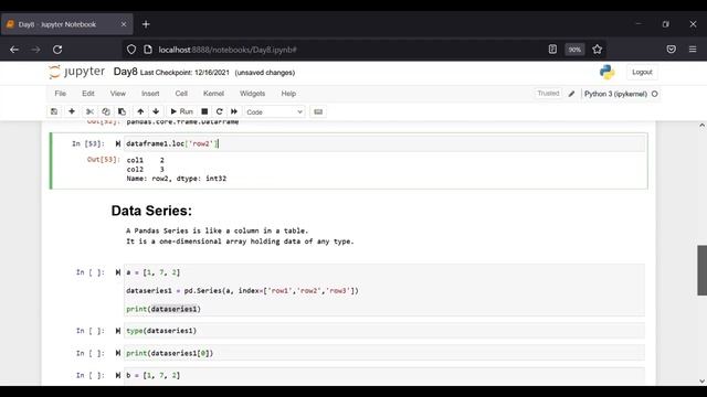 Python Tutorial 10 - Pandas,DataFrame and Dataseries смотреть онлайн