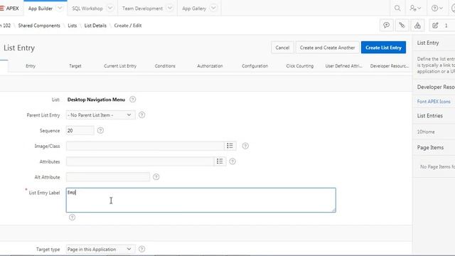 Navigation Menu Entry | Oracle APEX смотреть онлайн