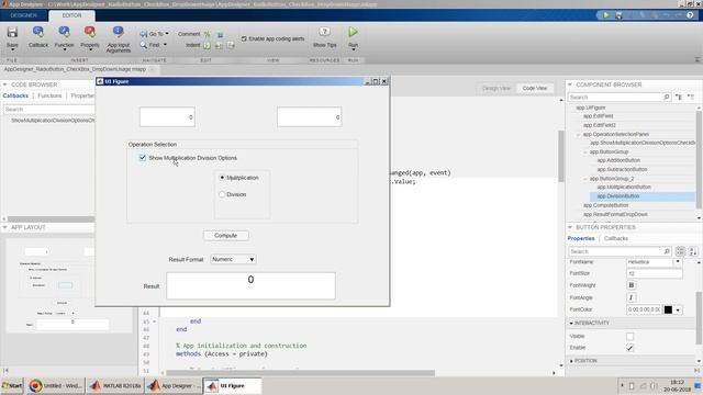 How to design Radio button, check boxes and drop down menu in MATLAB App Designer? смотреть онлайн