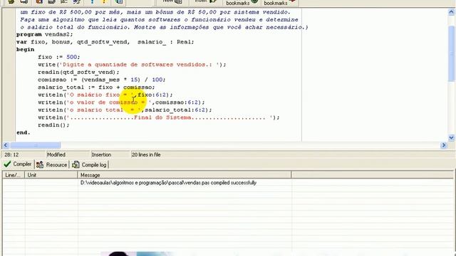 aula 991a -Algoritmos e Logica-programação - Exerc Vendas II. смотреть онлайн