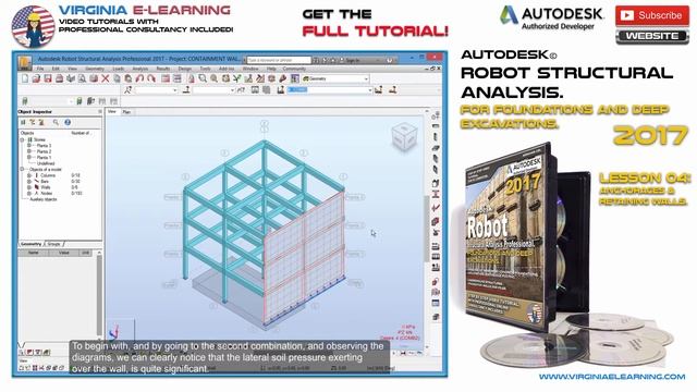 Robot Structural Analysis 2017 │ Tutorial │ Anchorages & Retaining Walls │ Lesson 04 смотреть онлайн
