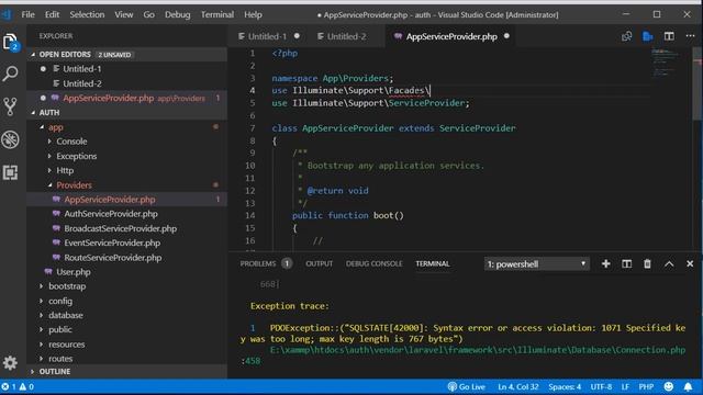 Laravel PHP Artisan Migrate - Specified key was too long Error (2019) смотреть онлайн