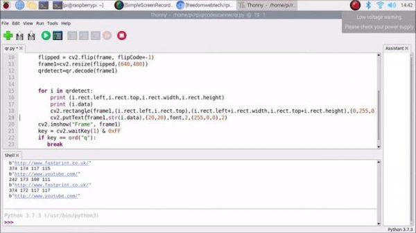qr code scanner | qr code scanner raspberry pi | opencv qr code detection
