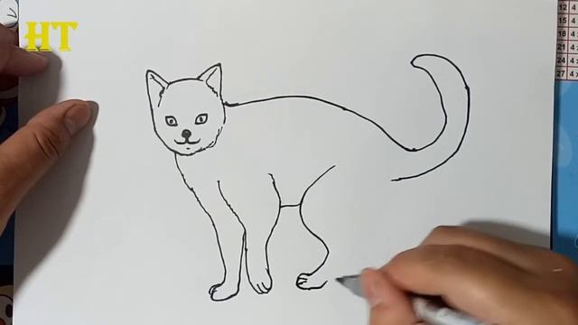 How to draw a black cat step by step смотреть онлайн