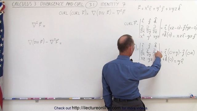 Calculus 3: Divergence and Curl (31 of 50) Identity 7: CURL[CURL(F)]=Grad[DIV(f)] – (Grad)^2(F) смотреть онлайн