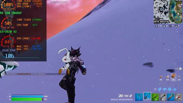 Testando Fortnite: C4S4 - XEON E5-2470 V2 / RX 580 8GB SJS / 16GB RAM смотреть онлайн