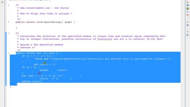 ALIGN JAVA CODE IN ECLIPSE DEMO смотреть онлайн