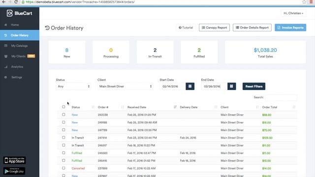 BlueCart for Suppliers - Order History смотреть онлайн