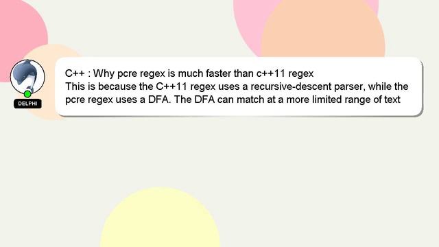 C++ : Why pcre regex is much faster than c++11 regex смотреть онлайн