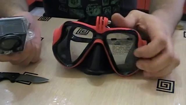 недорогая маска,для подводного плавания, с AliExpress.с креплением под экшн камеру. смотреть онлайн