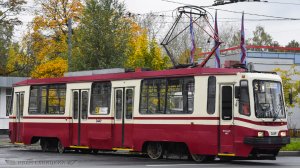 Трамваи ЛМ-99К на 58 маршруте Петербурга