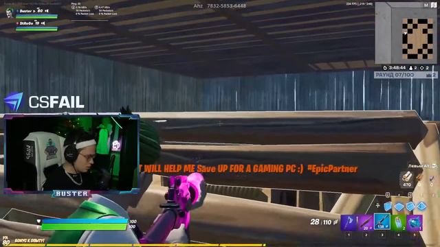 Бустер против Строго в Фортнайт (боксфайты). Бустер показывает мувы. смотреть онлайн