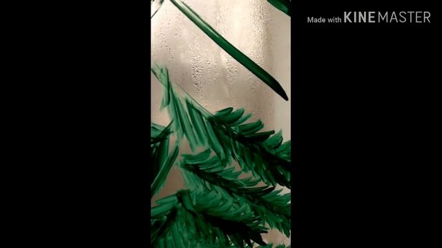 Как нарисовать ёлочку на окне))) смотреть онлайн