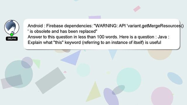 Android : Firebase dependencies: "WARNING: API 'variant.getMergeResources()' is obsolete and has be смотреть онлайн