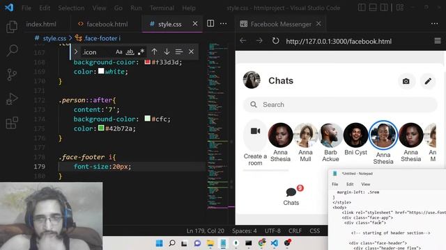 Build a Facebook Group Video & Text Chat Messenger UI Clone Using CSS3 Flexbox Layout in HTML5 смотреть онлайн