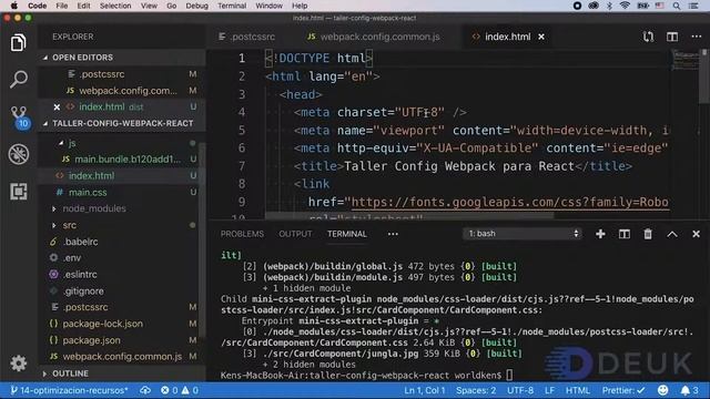 Configuración de Webpack para React - 16. Optimización de Recursos смотреть онлайн
