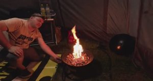 Семейный отдых с палаткой с костровой чашей без дров. Кемпинг Жили были Рязань.