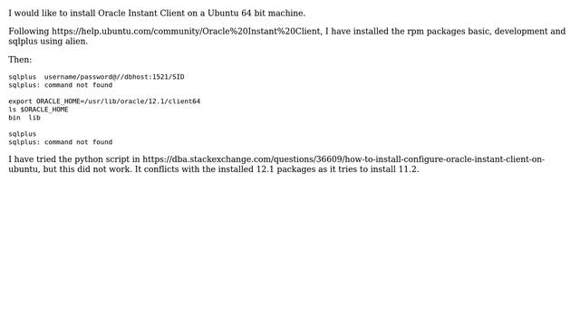 Databases: Installation of Oracle Instant Client on an Ubuntu 64 machine смотреть онлайн