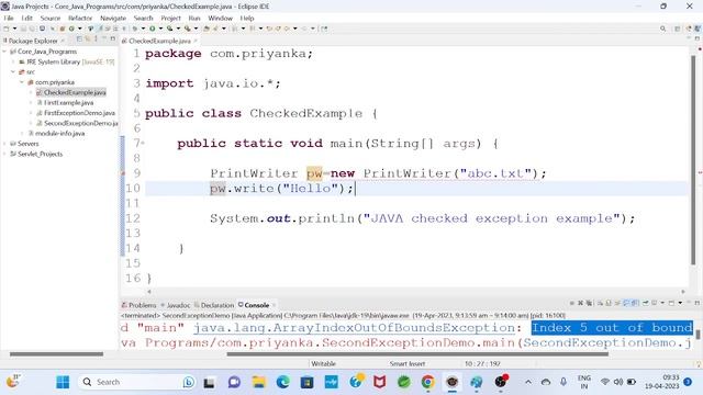 JAVA || CHECKED EXCEPTION ll JAVA for Beginners || Silan Software || Pythontpoints.com смотреть онлайн