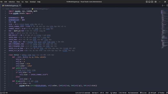 Share code bắn pháo hoa dùng python và pygame смотреть онлайн