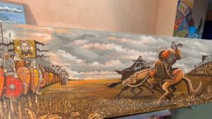 Борис Макаров. Куликово поле. Благословение Сергия Радонежского. Поединок Пересвета и Челубея.