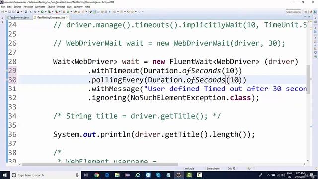 4 Syncronization Fluent Wait Removing Deprecation warnings смотреть онлайн