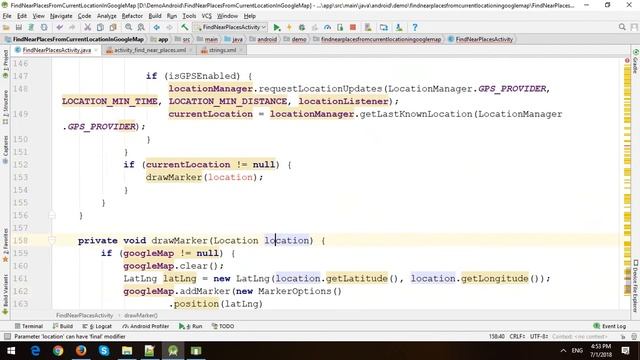 Find And Show Near Places With Marker From Current Location In Google Map In Android And Retrofit
