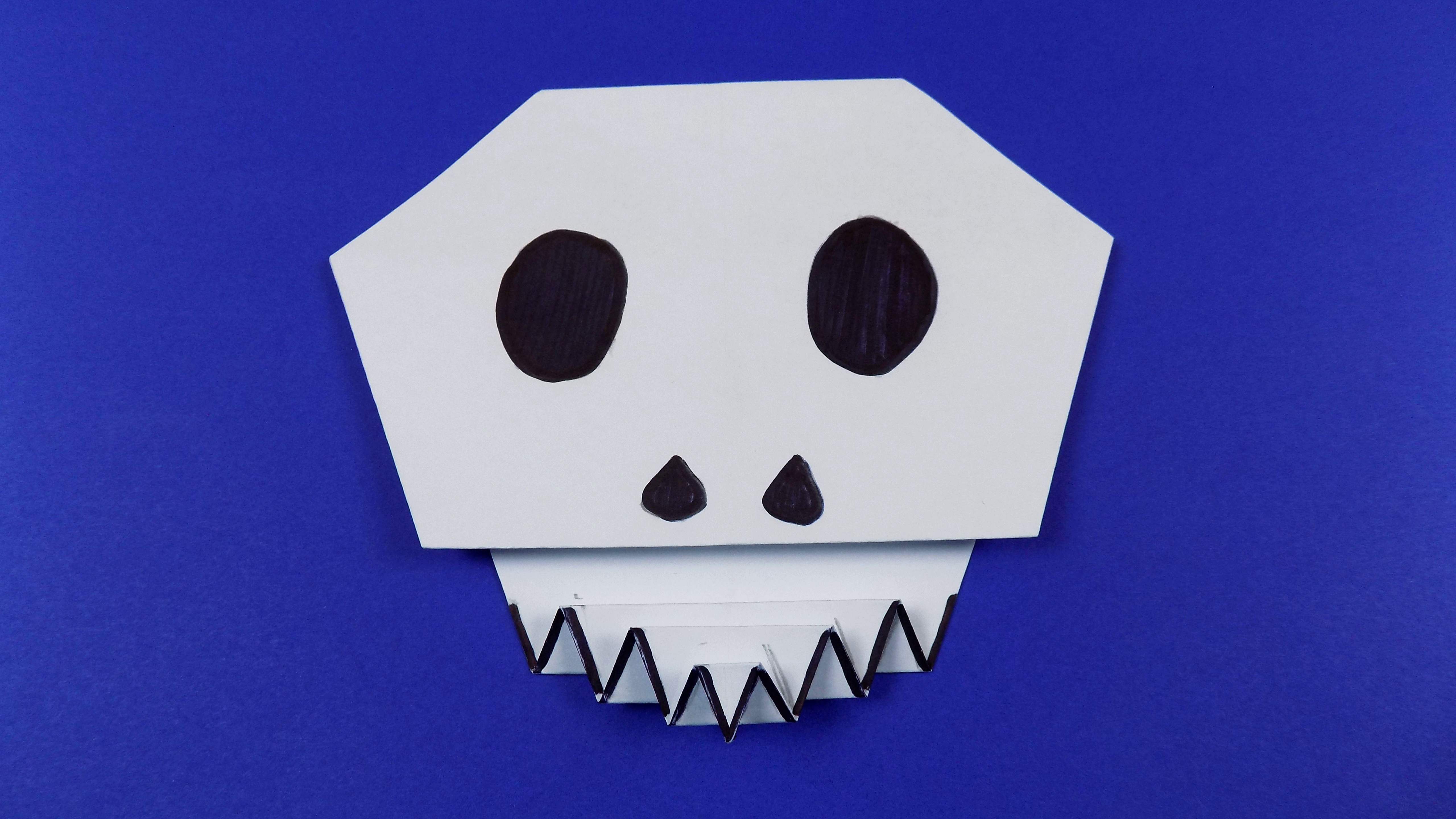 Оригами череп из бумаги. Поделки на хэллоуин