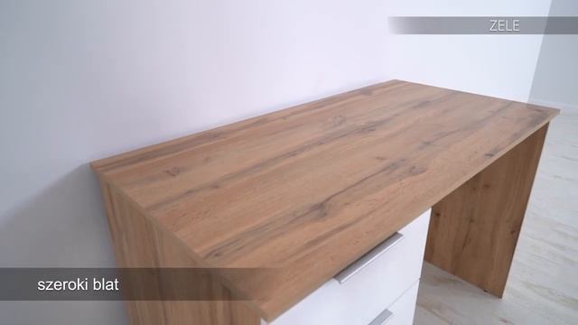СТОЛ КОМПЬЮТЕРНЫЙ BRW ЗЛАТА/ZELE BIU/120 ДУБ ВОТАН / БЕЛЫЙ ГЛЯНЕЦ смотреть онлайн