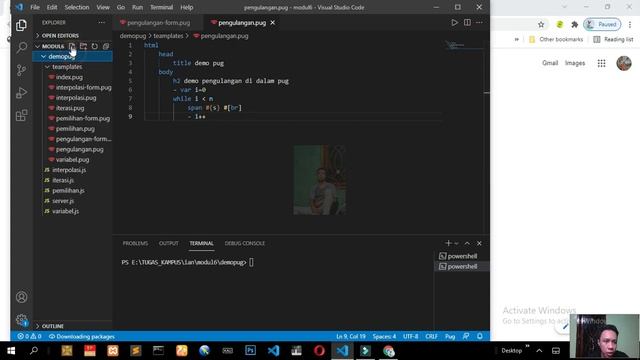 #35.Pengulangan di dalam Pug Node.js смотреть онлайн
