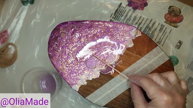 Украшаем доску градиентом из полимерной глины и эпоксидной смолой. Полное описание процесса. смотреть онлайн