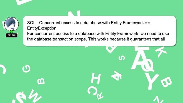 SQL : Concurrent access to a database with Entity Framework == EntityException смотреть онлайн