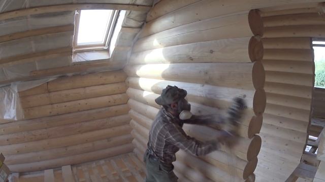 ШЛИФОВКА СРУБА, БЫСТРО КАЧЕСТВЕННО- видео урок! смотреть онлайн