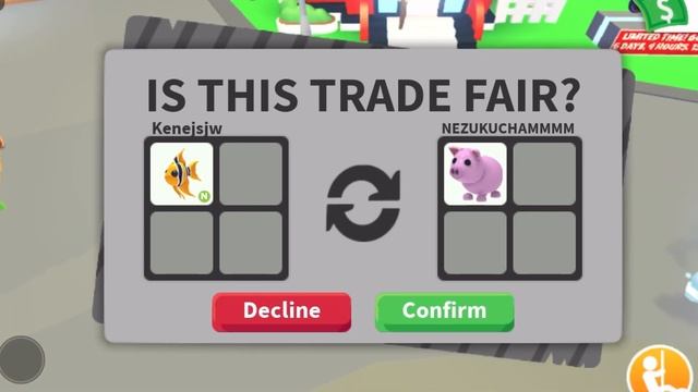 Трейды на неон рыбу-ангела!|что дают?|шок трейды?|обменялась?|Adopt me|Roblox смотреть онлайн