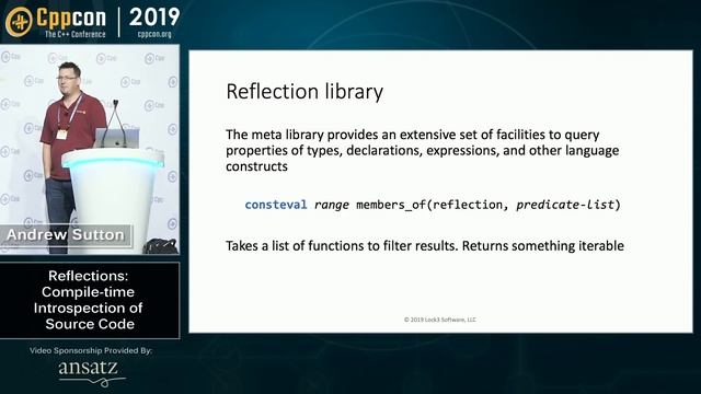 CppCon 2019: Andrew Sutton “Reflections: Compile-time Introspection of Source Code” смотреть онлайн