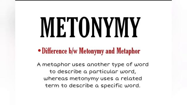 METONYMY Definition,Examples, Difference b/w Metonymy and Metaphor for NET/JRF in ENGLISH LITERATUR смотреть онлайн