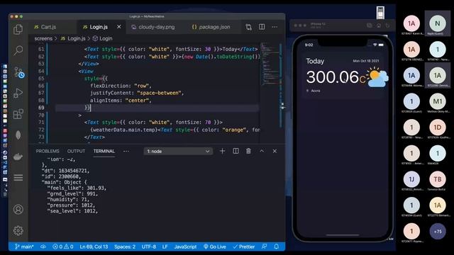 Expo Weather App, Connecting to a server with fetch api смотреть онлайн