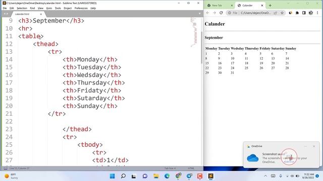 How to Create Calendar by Using HTML and CSS смотреть онлайн