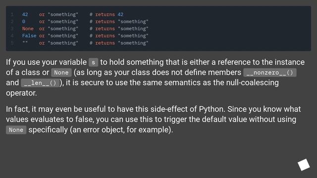 Is there a Python equivalent of the C# null-coalescing operator? смотреть онлайн