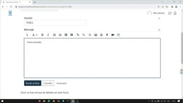 Como contestar un foro en el aula virtual смотреть онлайн