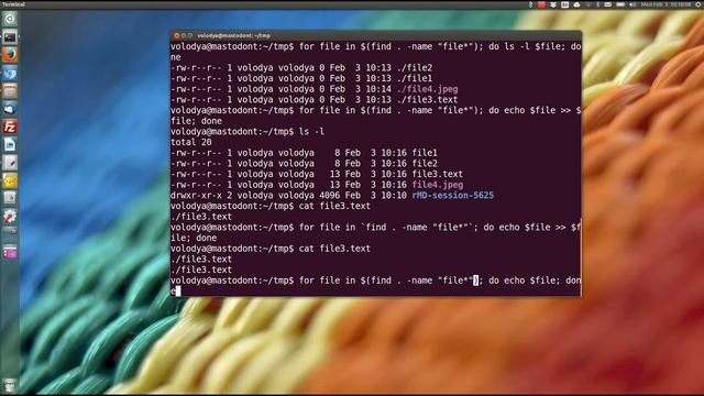 Цикл for в терминале bash смотреть онлайн