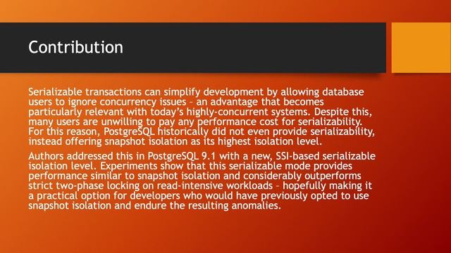 P16 | Serializable Snapshot Isolation in PostgreSQL смотреть онлайн