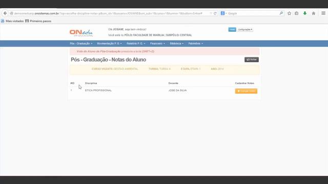 OneduERP - Manual do Usuário - Cad. / Alt. e Rem. - Pós-Graduação - Notas смотреть онлайн