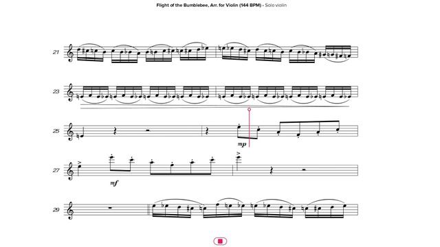 Flight of the Bumblebee, Arr. for Violin (144 BPM) смотреть онлайн