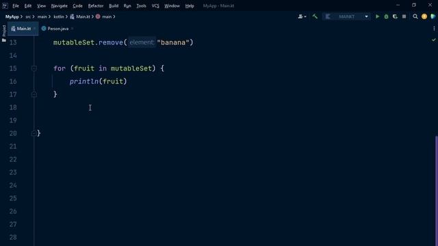 MutableSet in Kotlin | Data structures смотреть онлайн
