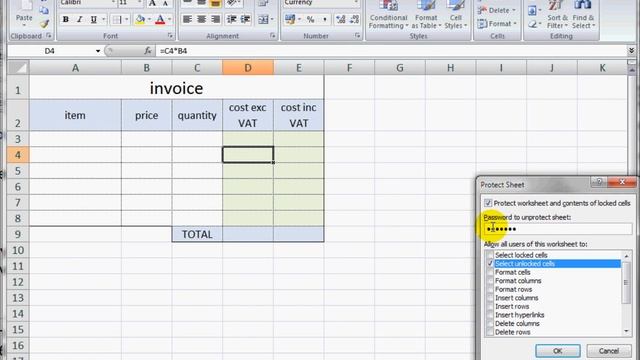 Advanced ECDL in Excel 2007: Protecting Cells смотреть онлайн