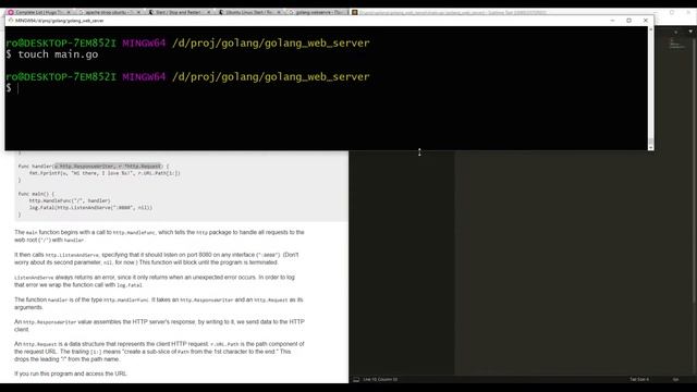 Создаем HelloWorld веб сервер на Go golang смотреть онлайн