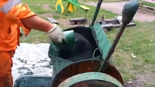 Как делают покрытие из резиновой крошки смотреть онлайн
