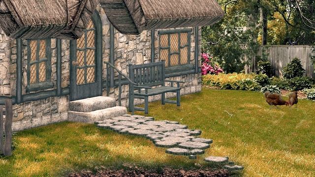 Дом Деревенский двор с грядкой. Футаж, фон, подложка. 1080p50 FHD смотреть онлайн